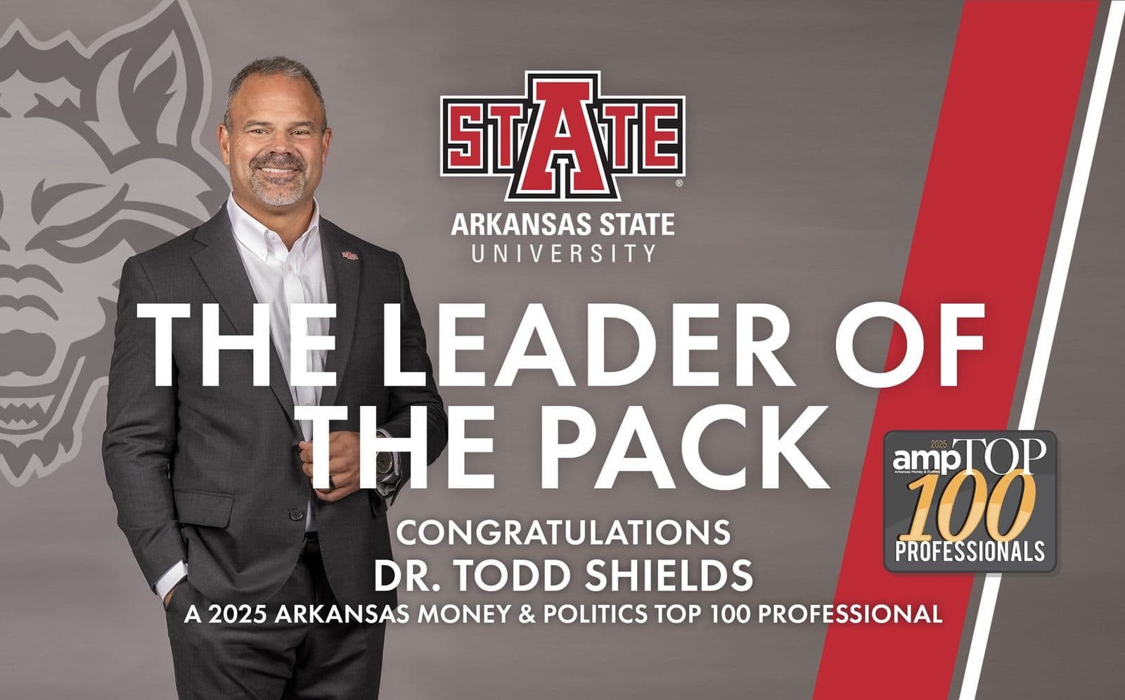 Honoring Chancellor Todd Shields, Named to Arkansas' Top 100 Professionals for 2025
